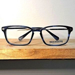 NEW True Religion Eyeglass Frame, Rx'able, blue/gray, Unisex glasses, 53-17-140
